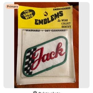 Emblems Patch 'The Show Offs' vintage 70s name Jack